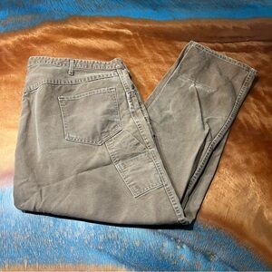 Vintage Carhartt Brown Canvas Carpenter Pants Big C button 60s destroyed